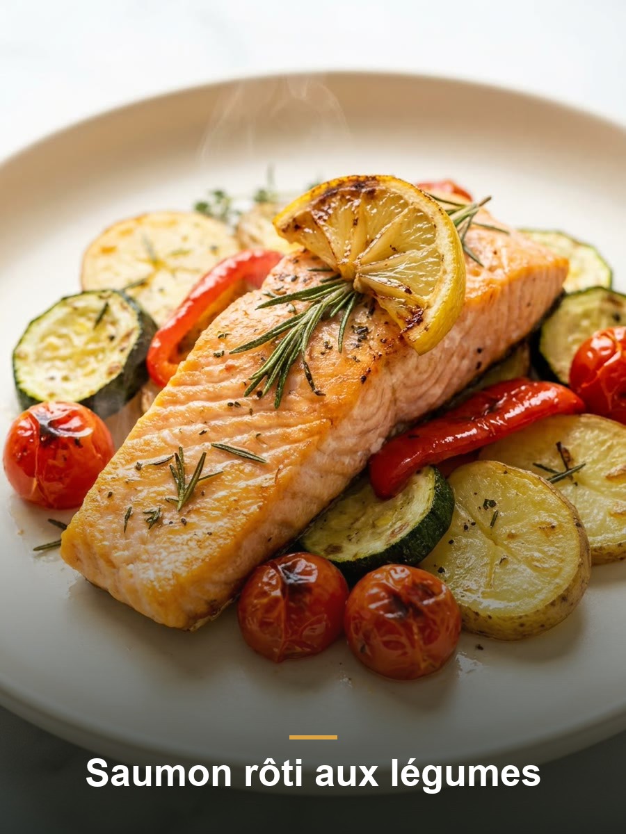Saumon rôti aux légumes